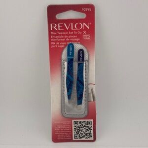 Revlon Point Tip Tweezers Slant Tip Tweezers Mini Set to Go Model 92998
